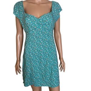 Aeropostale Floral Sweetheart Tie-Back Dress NEW green floral back tie dress